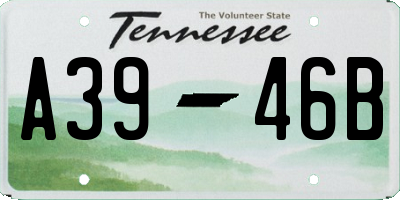 TN license plate A3946B
