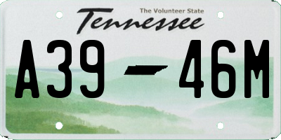 TN license plate A3946M