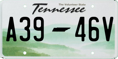 TN license plate A3946V