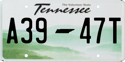 TN license plate A3947T