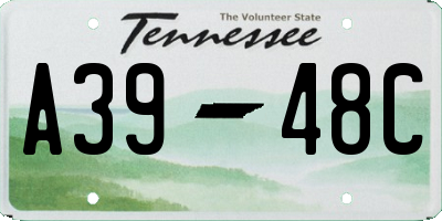 TN license plate A3948C