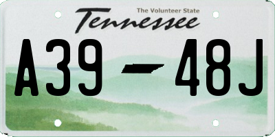 TN license plate A3948J