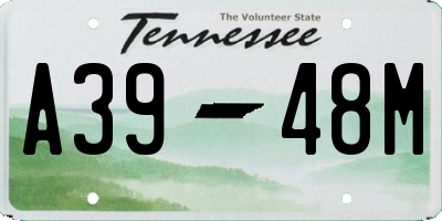 TN license plate A3948M
