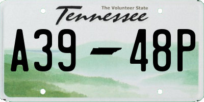 TN license plate A3948P