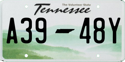 TN license plate A3948Y
