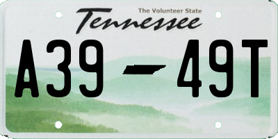 TN license plate A3949T