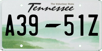 TN license plate A3951Z