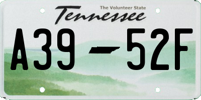 TN license plate A3952F