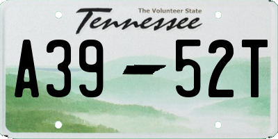 TN license plate A3952T