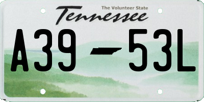 TN license plate A3953L
