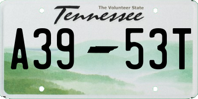TN license plate A3953T