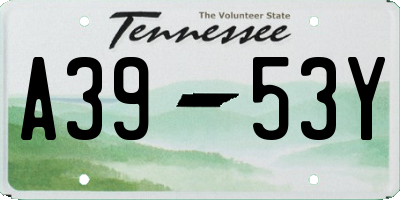 TN license plate A3953Y