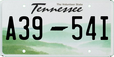 TN license plate A3954I
