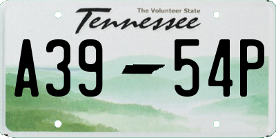 TN license plate A3954P