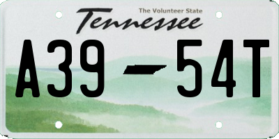 TN license plate A3954T