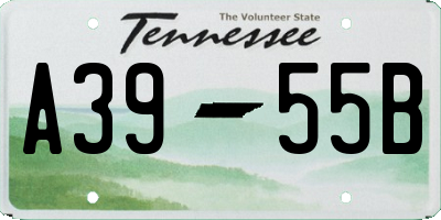 TN license plate A3955B