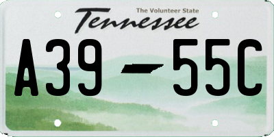 TN license plate A3955C