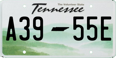 TN license plate A3955E