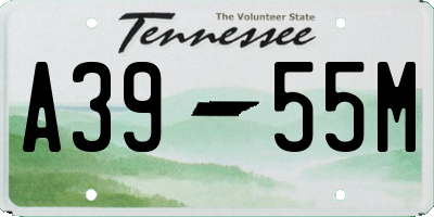 TN license plate A3955M