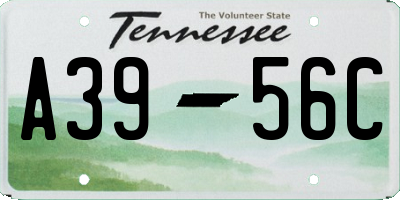 TN license plate A3956C