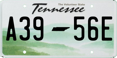 TN license plate A3956E