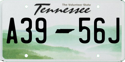 TN license plate A3956J