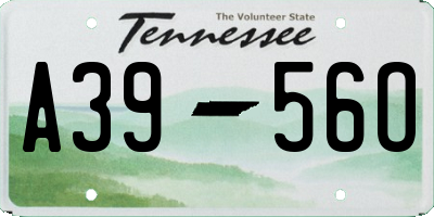 TN license plate A3956O