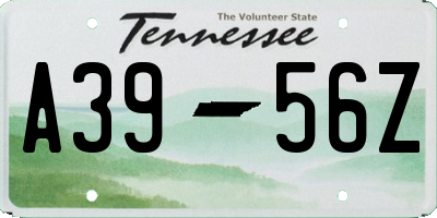 TN license plate A3956Z