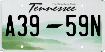 TN license plate A3959N