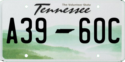 TN license plate A3960C
