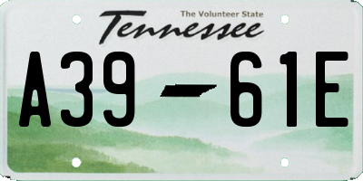 TN license plate A3961E