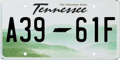 TN license plate A3961F