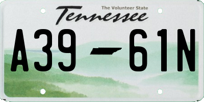 TN license plate A3961N