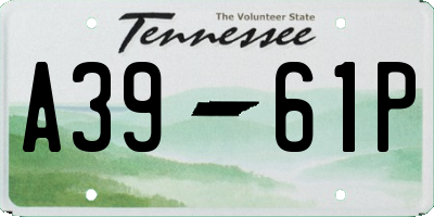 TN license plate A3961P