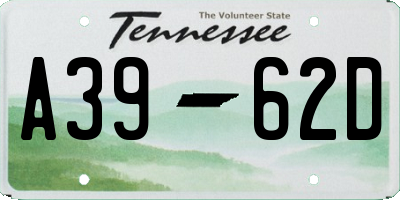 TN license plate A3962D
