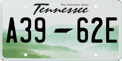 TN license plate A3962E