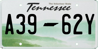 TN license plate A3962Y