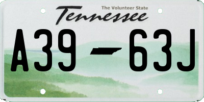 TN license plate A3963J
