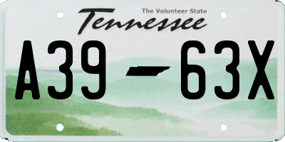 TN license plate A3963X