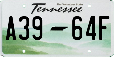TN license plate A3964F