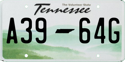 TN license plate A3964G
