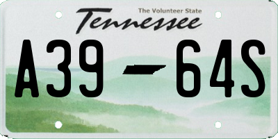 TN license plate A3964S