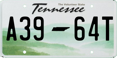 TN license plate A3964T