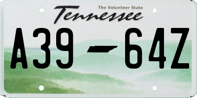 TN license plate A3964Z