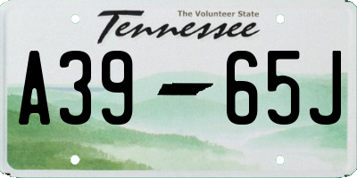 TN license plate A3965J