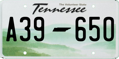 TN license plate A3965O