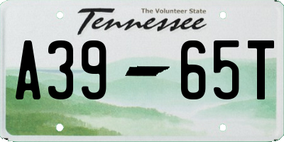 TN license plate A3965T