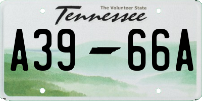 TN license plate A3966A