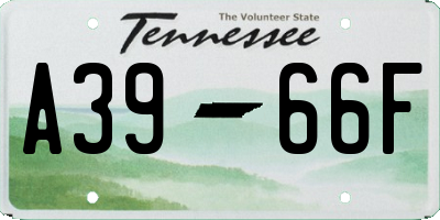 TN license plate A3966F