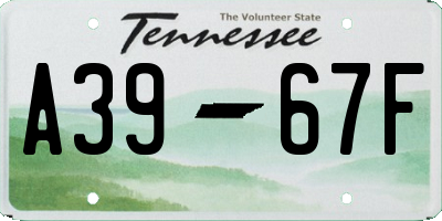 TN license plate A3967F